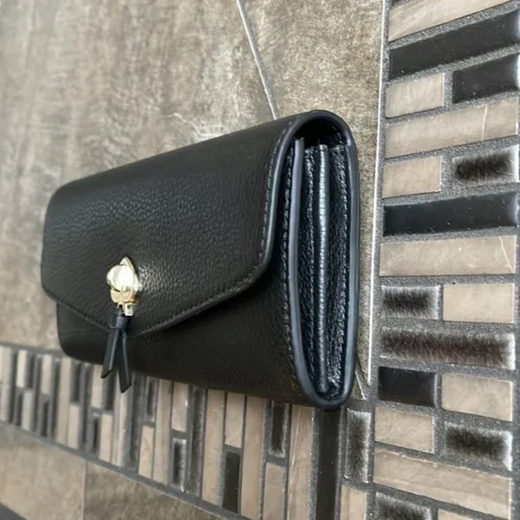 Kate Spade Marti Large Slim Flap Wallet Black - Picture 3 of 15